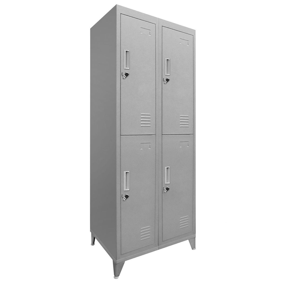 MALETEK - Locker Metálico 2 Cuerpos 4 Puerta(s) 56x166x48 cm Gris