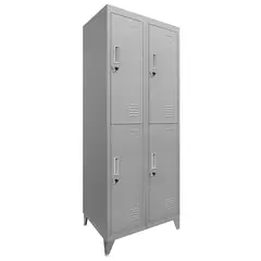 MALETEK - Locker Metálico 2 Cuerpos 4 Puerta(s) 56x166x48 cm Gris