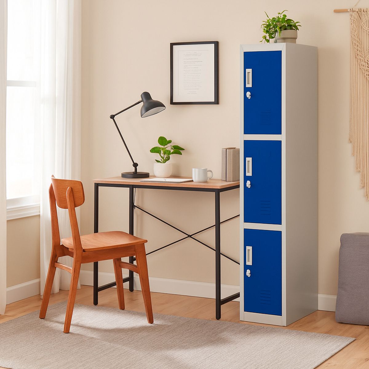 MALETEK - Locker Officelock 1 Cuerpo 3 Puerta(s) 28x166x53 cm Azul