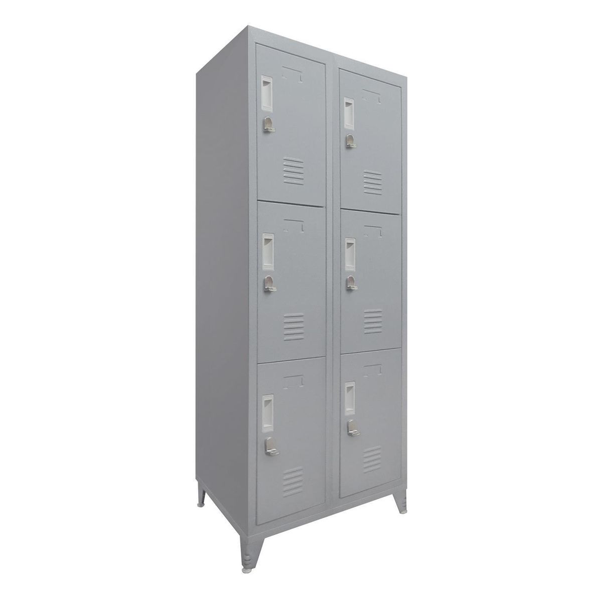 MALETEK - Locker M 2 Cuerpos 6 Puerta(s) 56,5x166x52 cm Gris