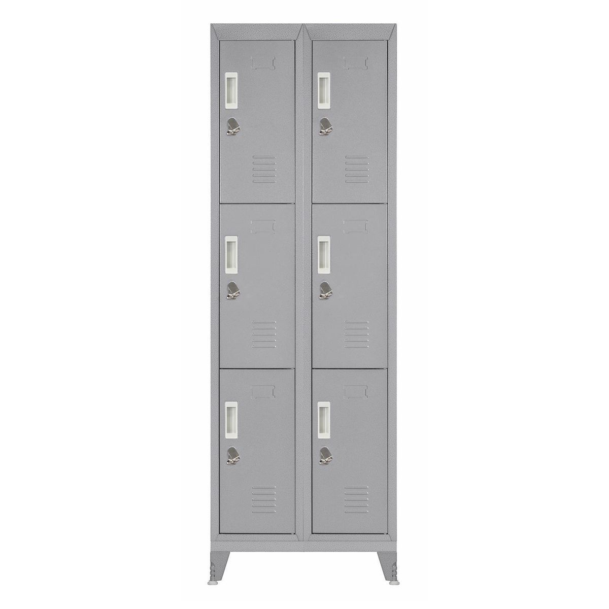MALETEK - Locker M 2 Cuerpos 6 Puerta(s) 56,5x166x52 cm Gris