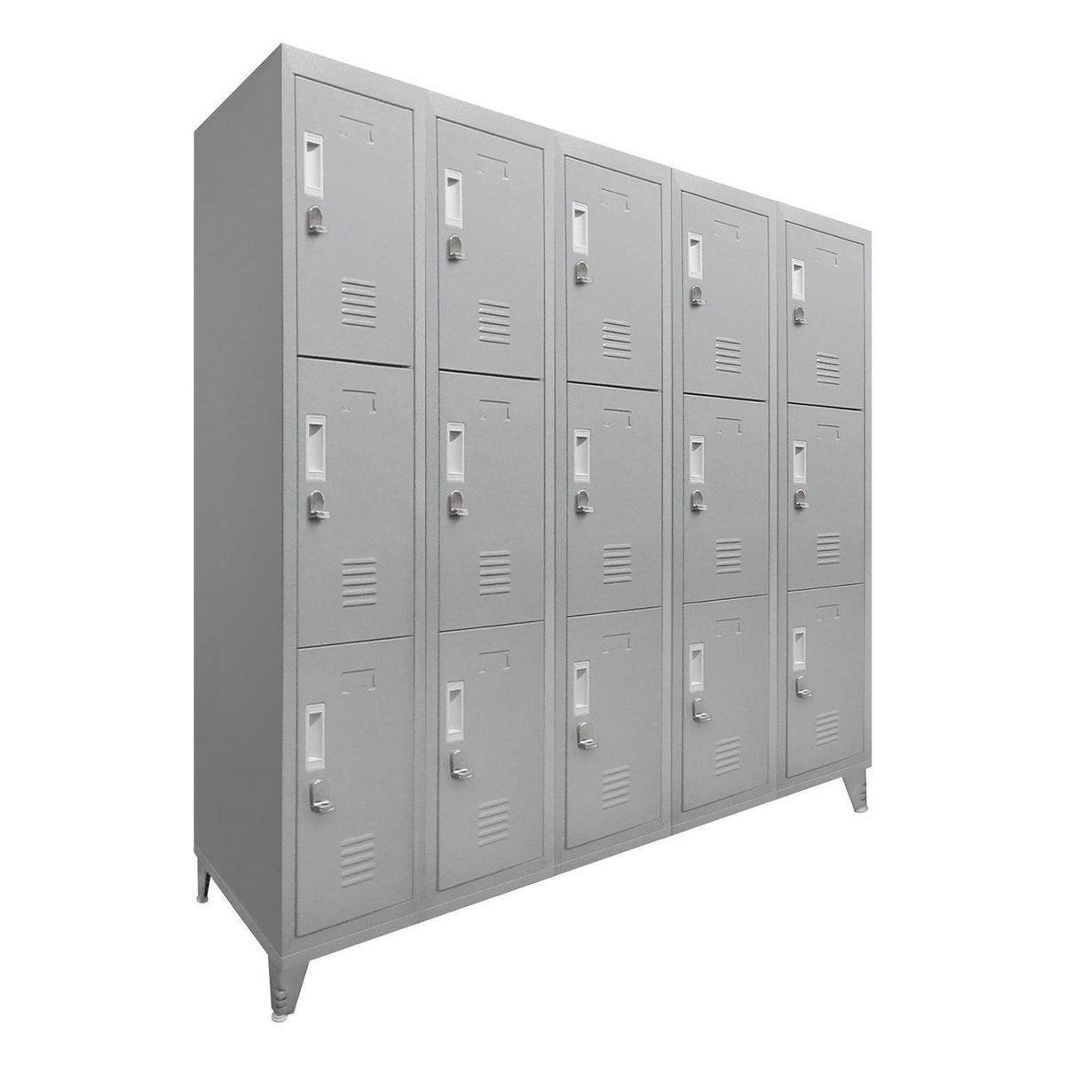 MALETEK - Locker M 5 Cuerpos 15 Puerta(s) 137x166x52 cm Gris