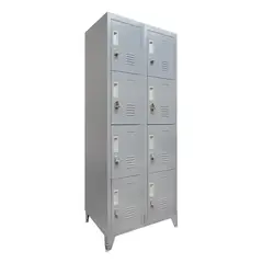 MALETEK - Locker M 2 Cuerpos 8 Puerta(s) 56,5x166x52 cm Gris