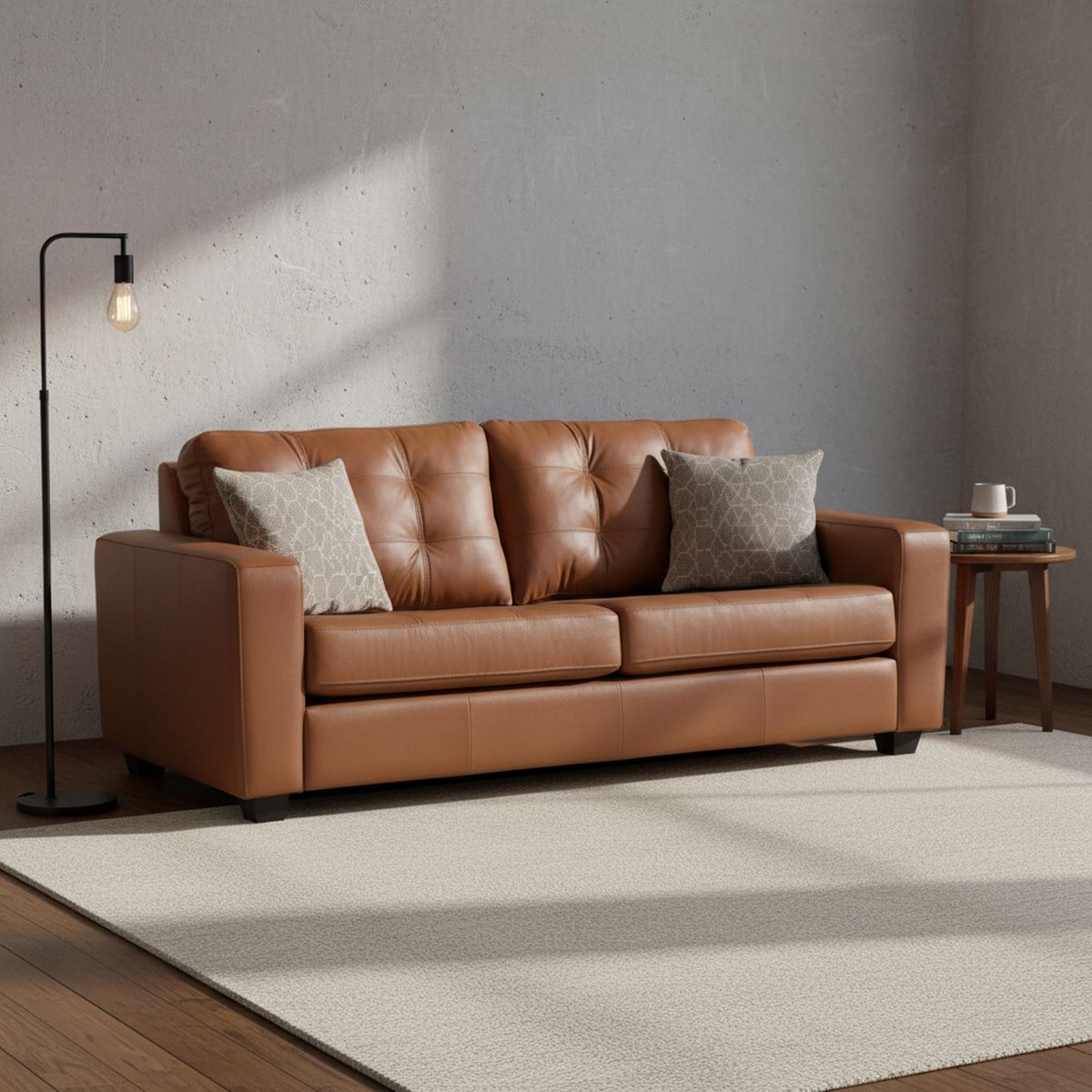 ROSEN - Sofá Manet 2 Cuerpos Cuero Pigmentado