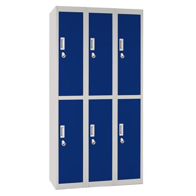 Locker Officelock 3 cuerpos 6 casilleros Azul