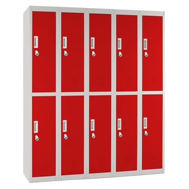 Locker Officelock 5 cuerpos 10 casilleros Rojo