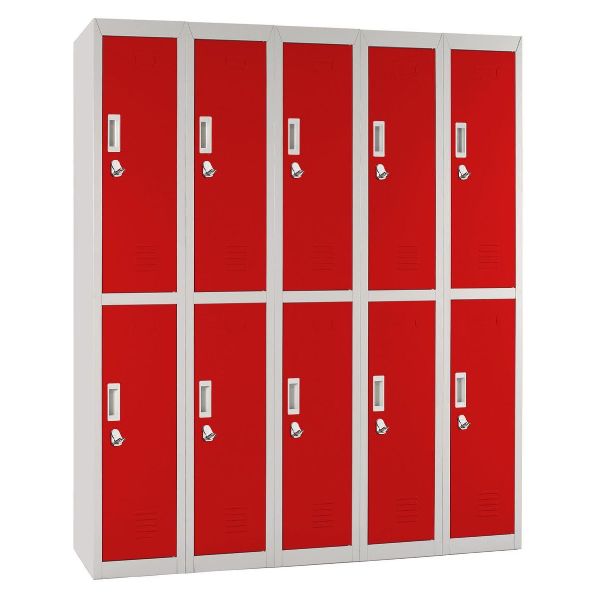 MALETEK - Locker Officelock 5 Cuerpos 10 Puerta(s) 137x166x53 cm Rojo