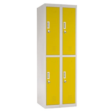 Locker Officelock 2 cuerpos 4 casilleros Amarillo