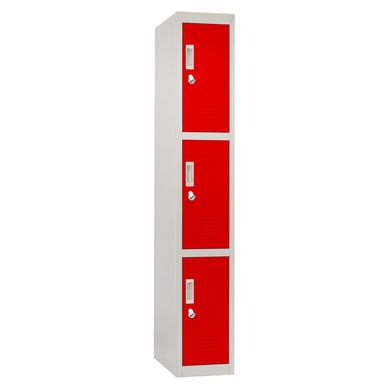 Locker Officelock 1 cuerpo 3 casilleros Rojo