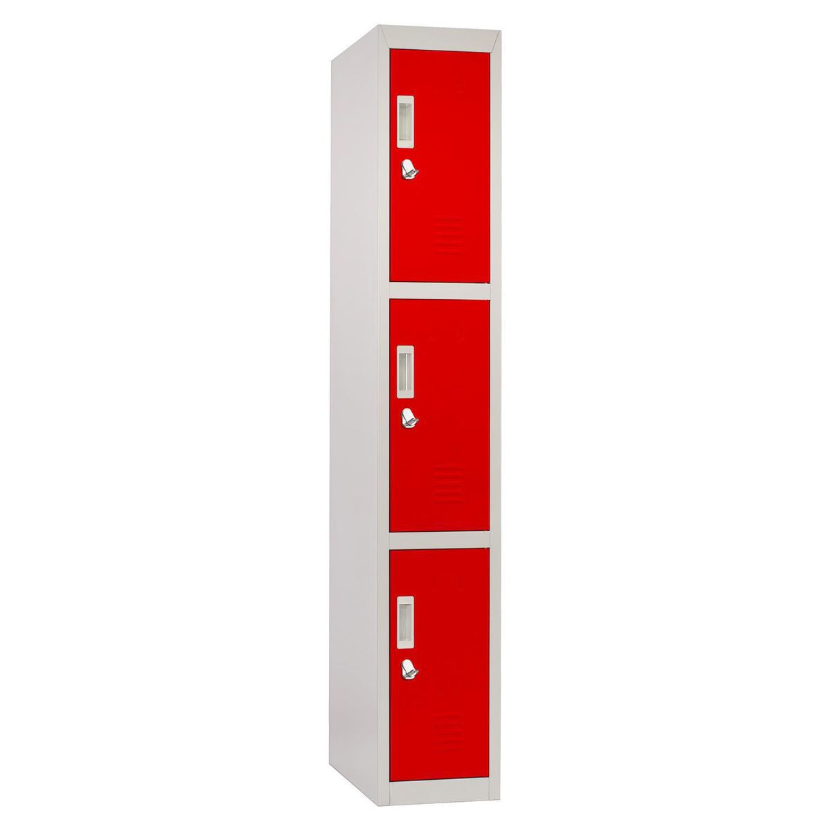 MALETEK - Locker Officelock 1 Cuerpo 3 Puerta(s) 28x166x53 cm Rojo