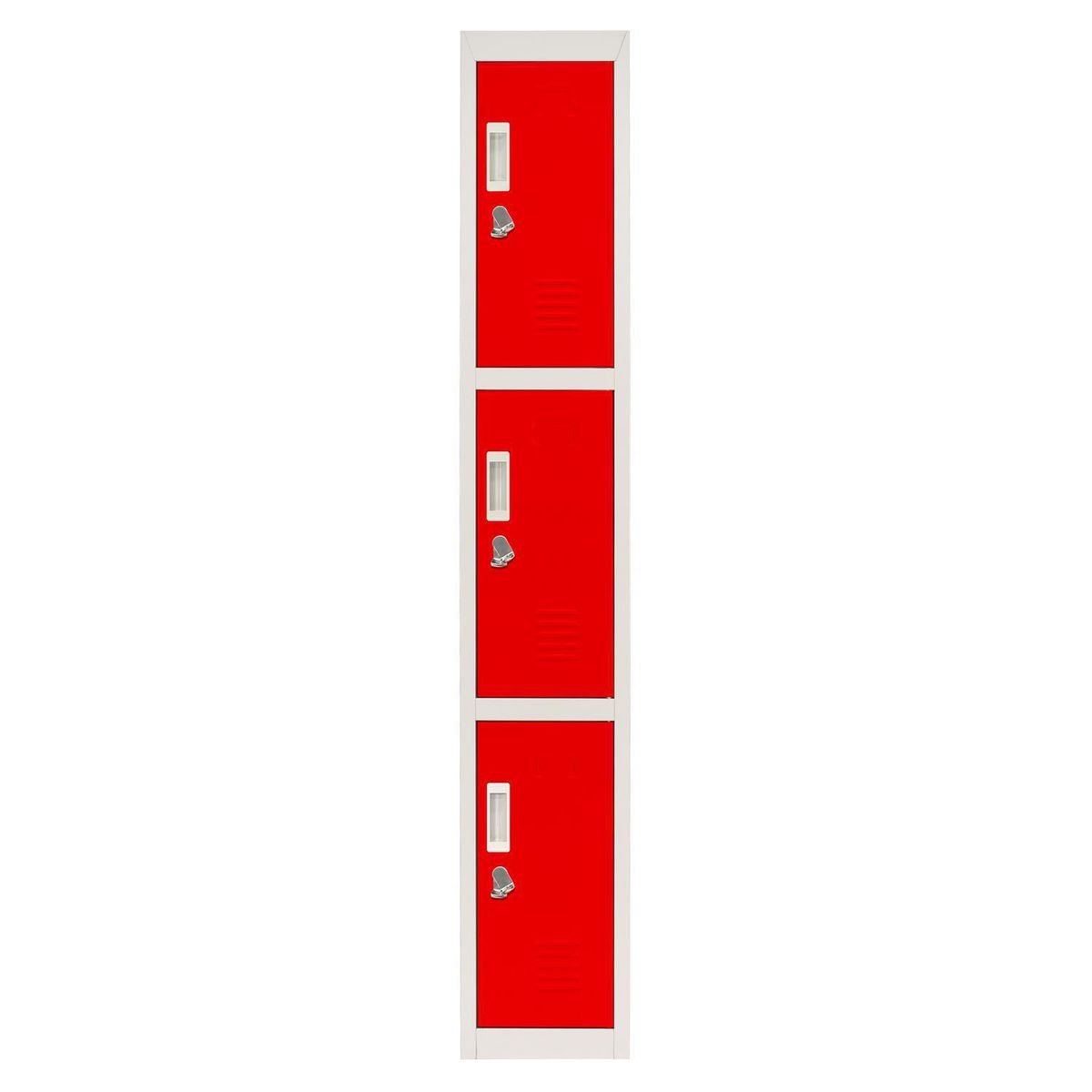 MALETEK - Locker Officelock 1 Cuerpo 3 Puerta(s) 28x166x53 cm Rojo