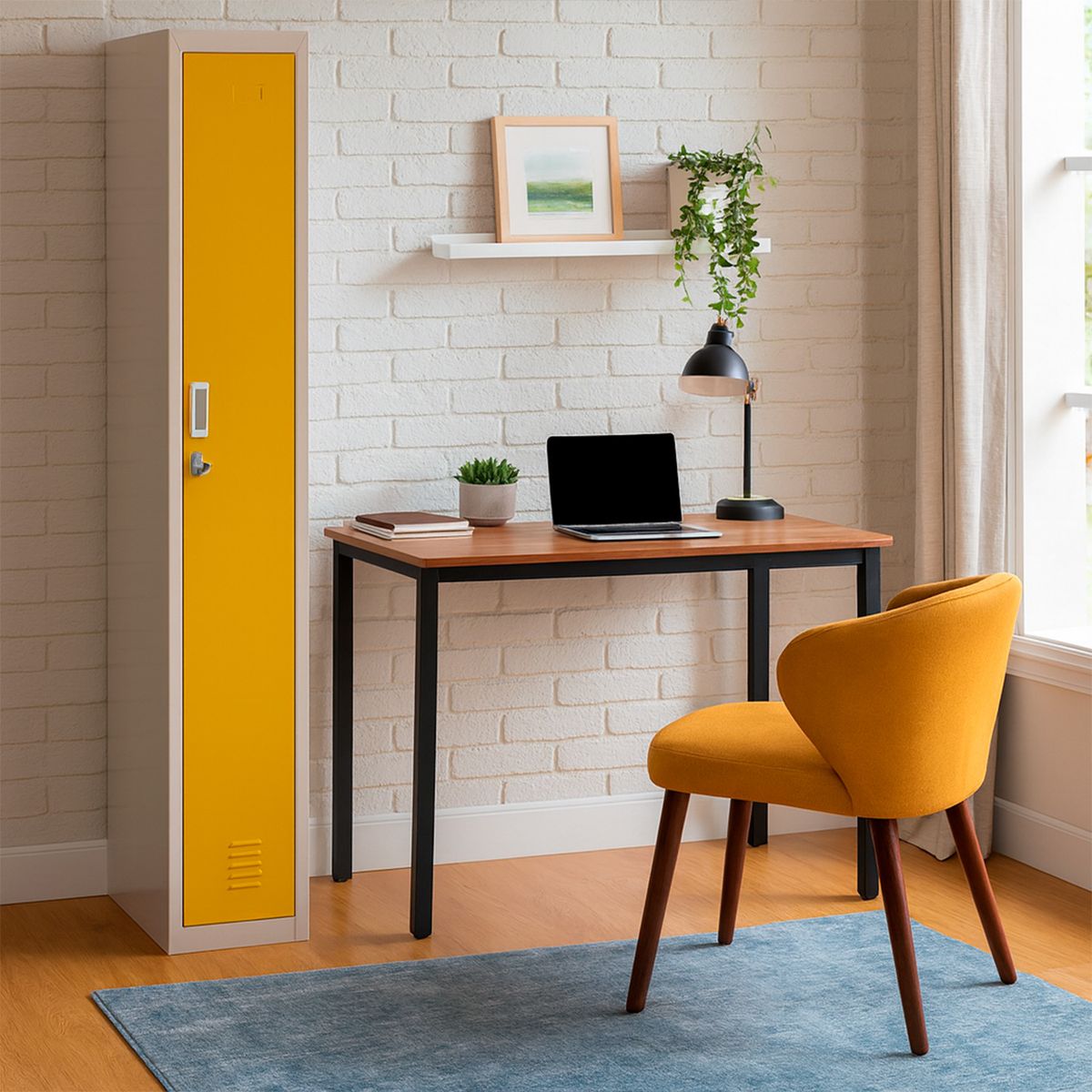 MALETEK - Locker Officelock 1 Cuerpo 1 Puerta(s) 28x166x53 cm Amarillo