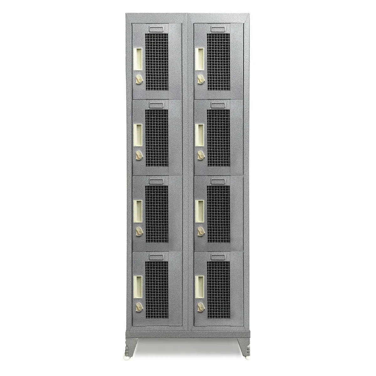 MALETEK - Locker Metálico 2 Cuerpos Puerta Malla 8 Puerta(s) 56,5x166x52 cm Gris