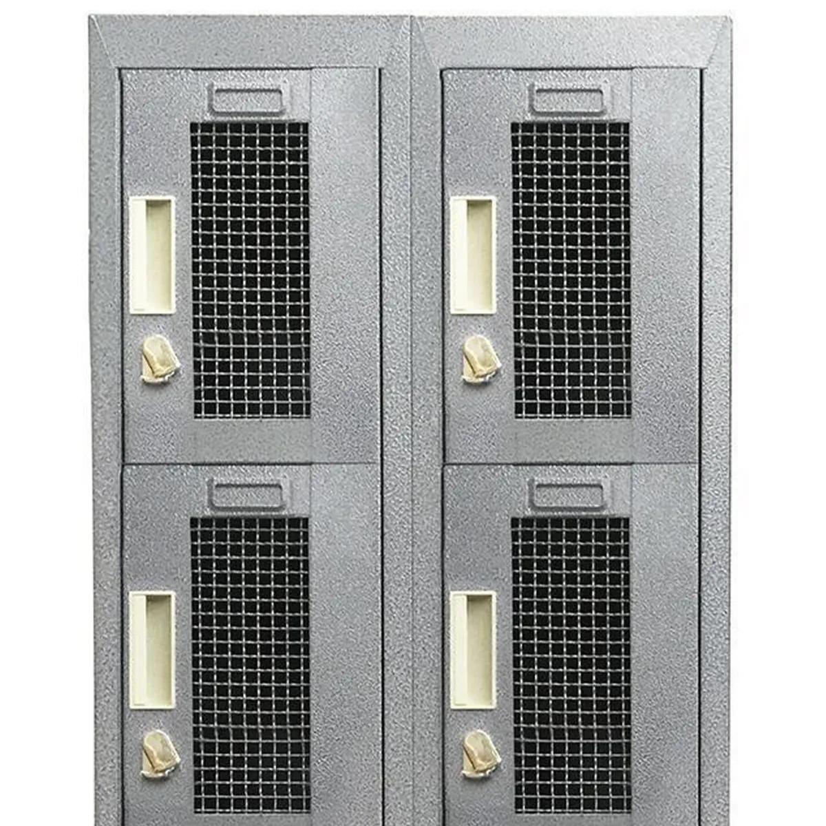 MALETEK - Locker Metálico 2 Cuerpos Puerta Malla 8 Puerta(s) 56,5x166x52 cm Gris