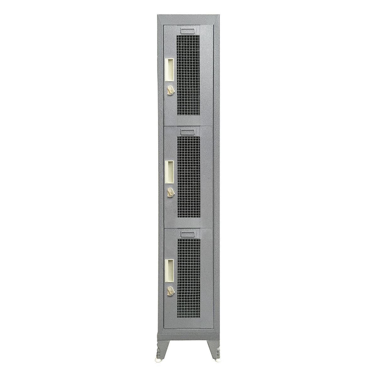 MALETEK - Locker Metálico 1 Cuerpo Puerta Malla 3 Puerta(s) 29x166x168 cm Gris