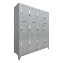 MALETEK - Locker M 4 Cuerpos 12 Puerta(s) 111x166x52 cm Gris