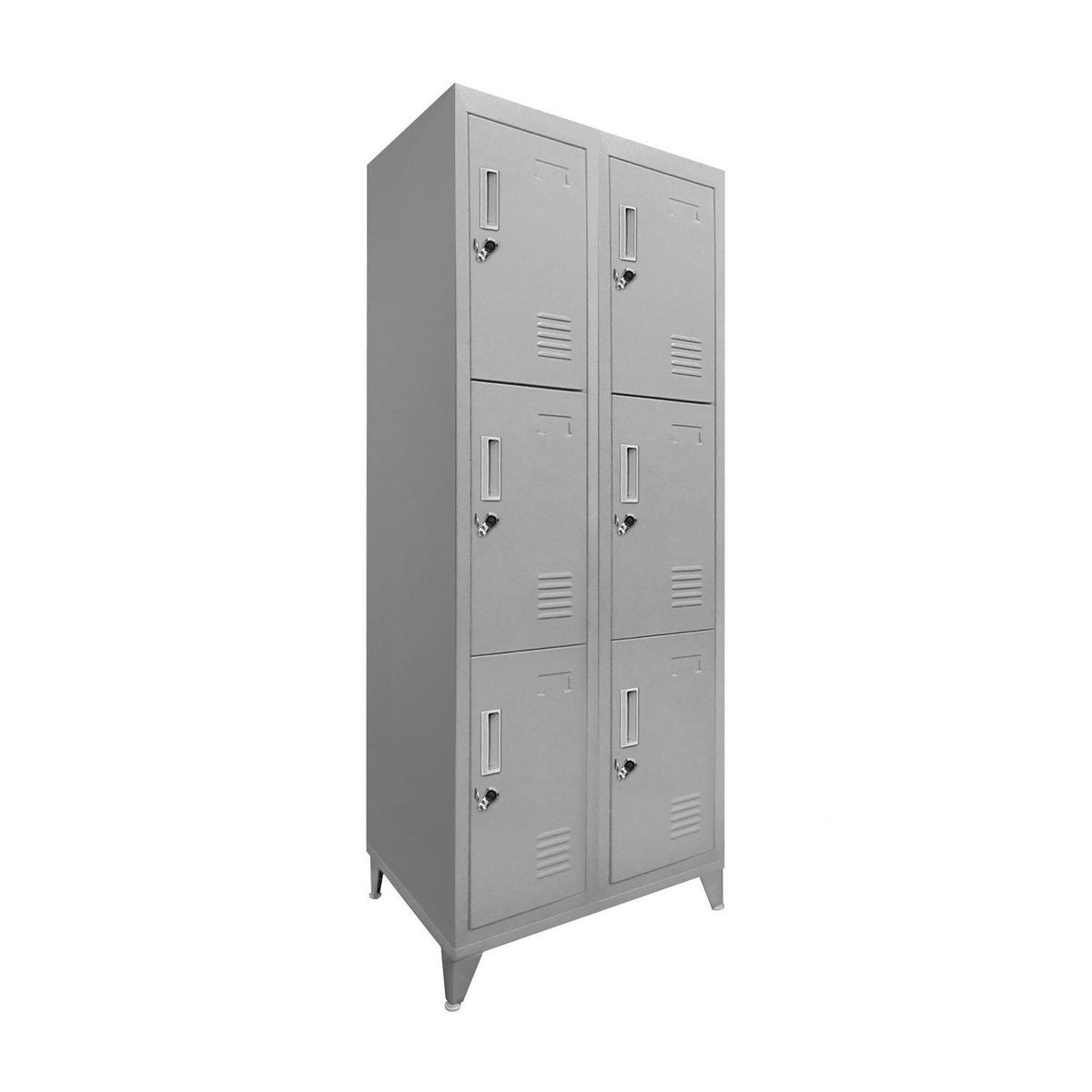 MALETEK - Locker Metálico 2 Cuerpos 6 Puerta(s) 56,5x166x47 cm Gris