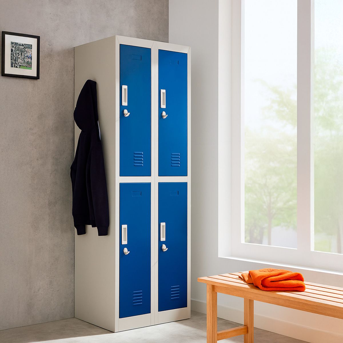 MALETEK - Locker Officelock 2 Cuerpos 4 Puerta(s) 57x166x53 cm Azul