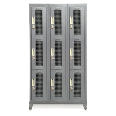 Locker Metlico 3 cuerpos 9 puertas malla