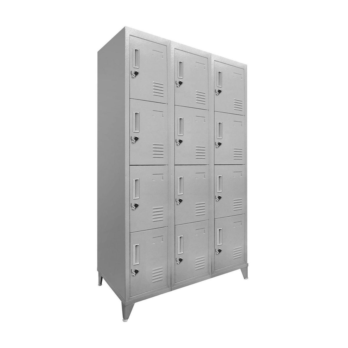 MALETEK - Locker Metálico 3 Cuerpos 12 Puerta(s) 83x166x47 cm Gris