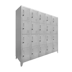 MALETEK - Locker Metálico 5 Cuerpos 20 Puerta(s) 137x166x47 cm Gris