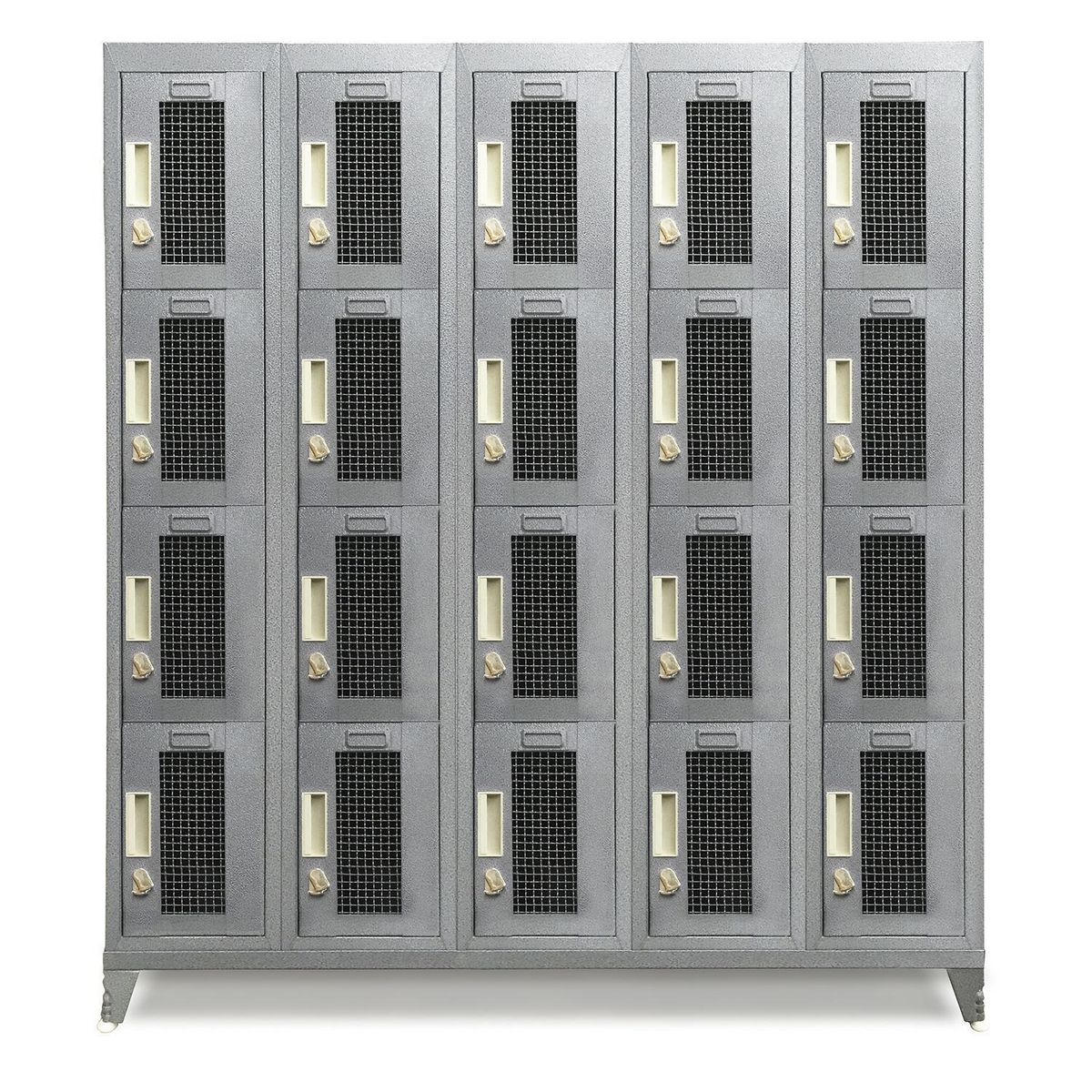 MALETEK - Locker Puerta Malla 5 Cuerpos 20 Puerta(s) 137x166x53 cm Gris