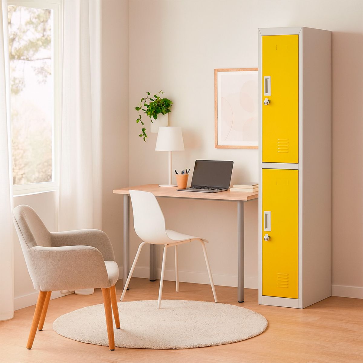MALETEK - Locker Officelock 1 Cuerpo 2 Puerta(s) 28x166x53 cm Amarillo