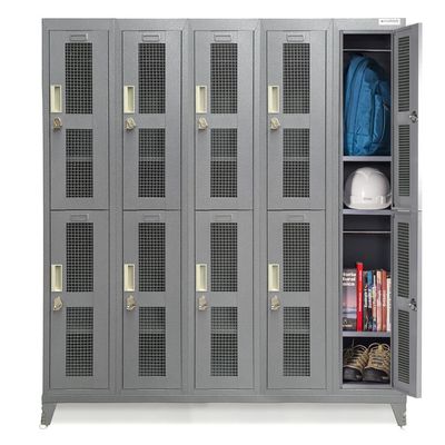 Imagen 2 del producto Locker Metálico 5 Cuerpos Puerta Malla 10 Puerta(s) 137x166x52 cm Gris