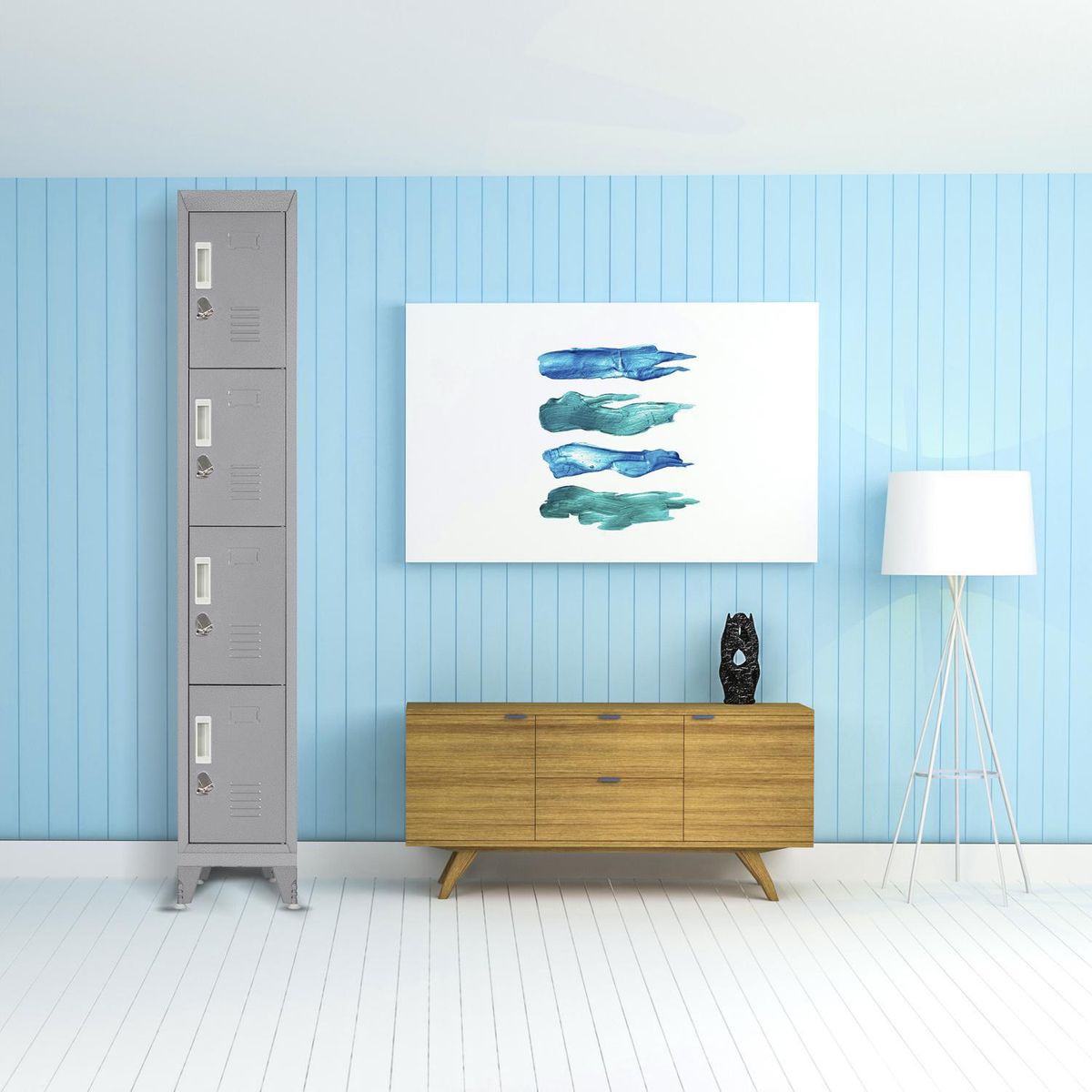 MALETEK - Locker M 1 Cuerpo 4 Puerta(s) 29x166x52 cm Gris