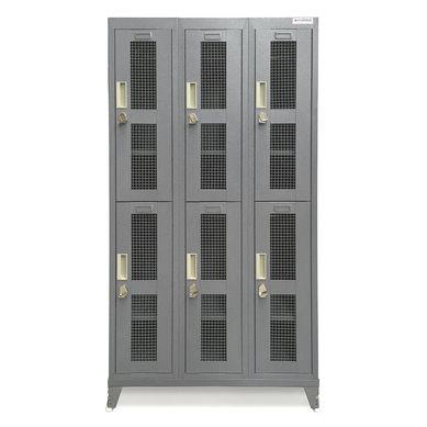 Locker Metlico 3 cuerpos 6 puertas malla