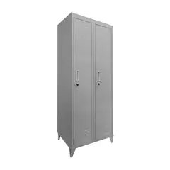 MALETEK - Locker Metálico 2 Cuerpos 2 Puerta(s) 56,5x166x47 cm Gris