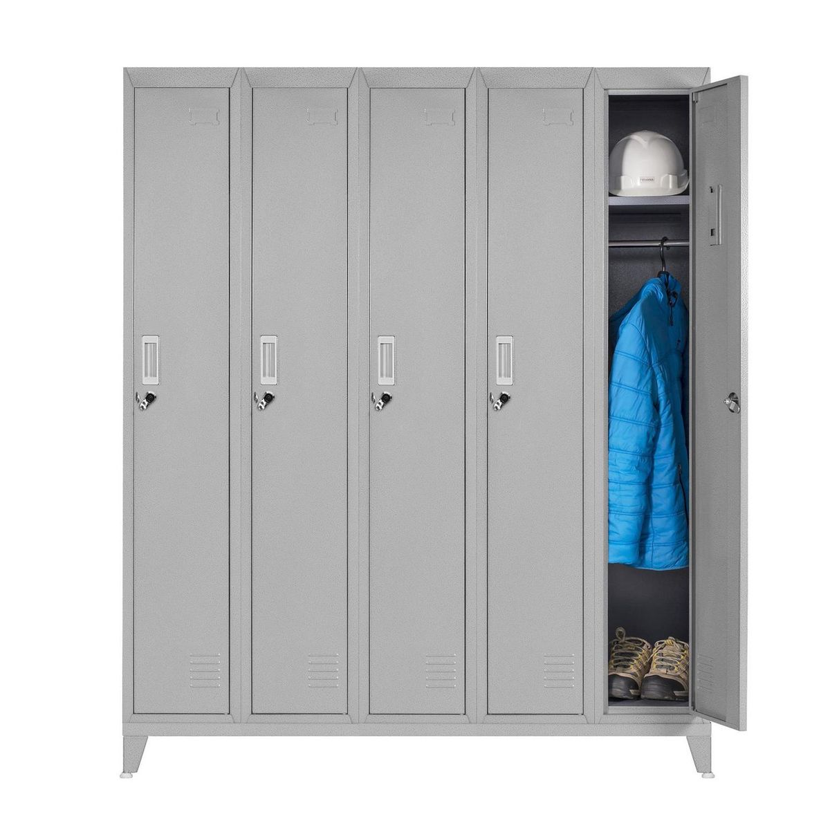MALETEK - Locker Metálico 5 Cuerpos 5 Puerta(s) 137x166x47 cm Gris