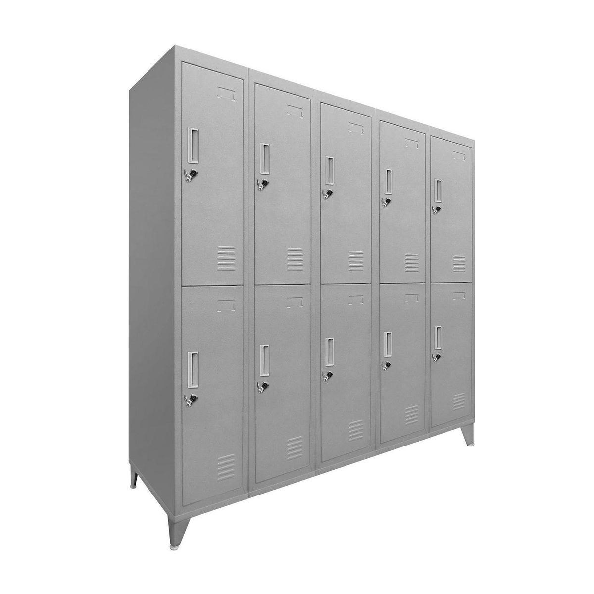 MALETEK - Locker Metálico 5 Cuerpos 10 Puerta(s) 137x166x47 cm Gris