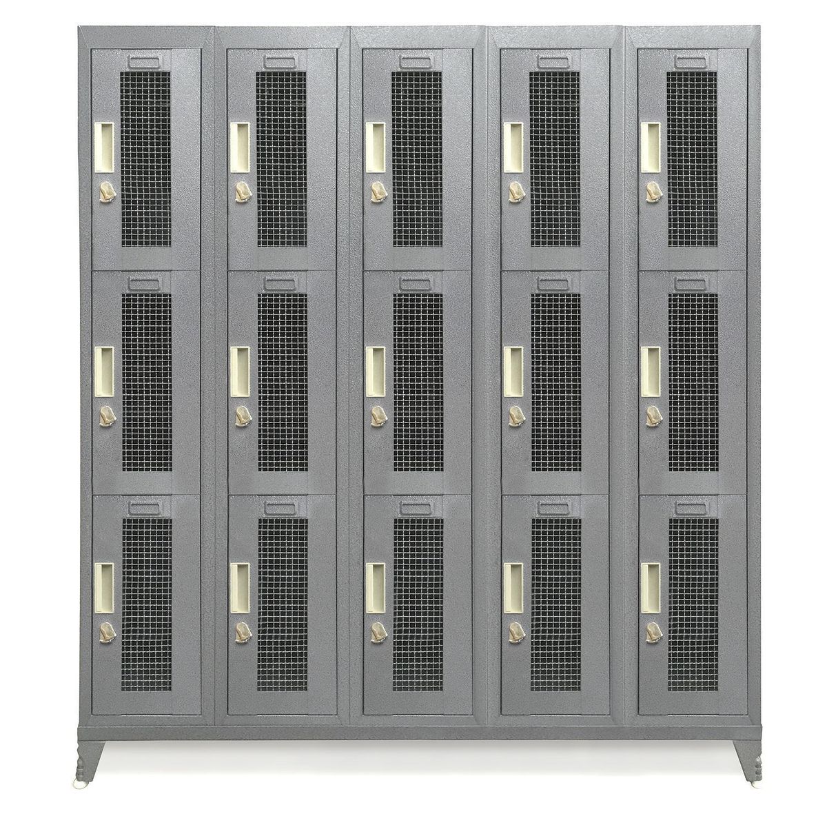 MALETEK - Locker Metálico 5 Cuerpos Puerta Malla 15 Puerta(s) 137x166x52 cm Gris