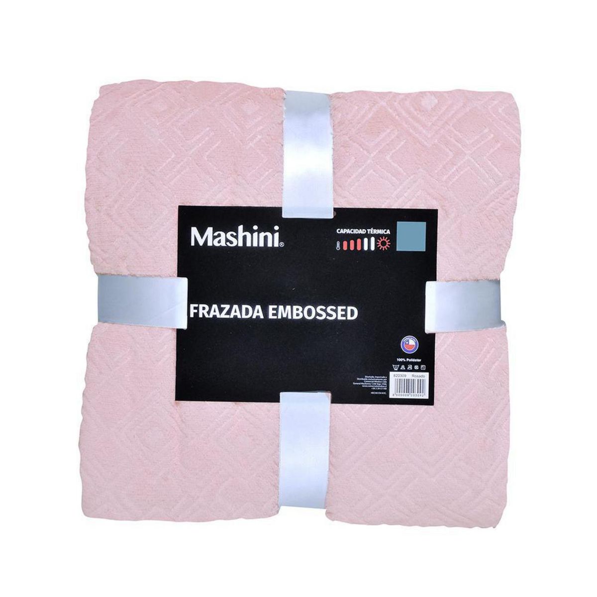 MASHINI - Frazada Coral Embossed 2 plazas Rosado