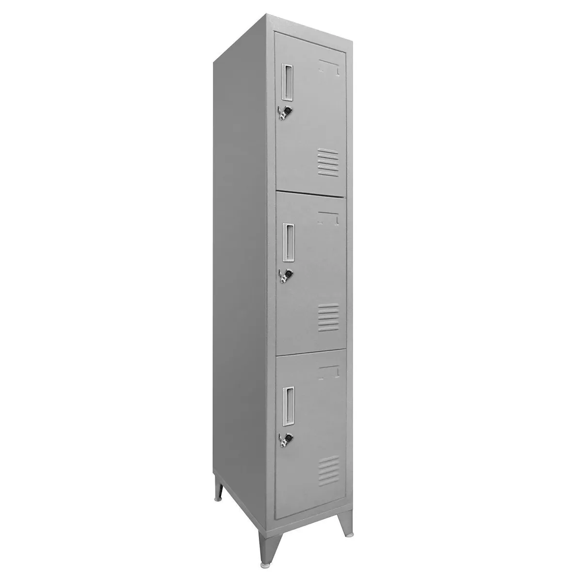 MALETEK - Locker Metálico 1 Cuerpo 3 Puerta(s) 29x166x47 cm Gris