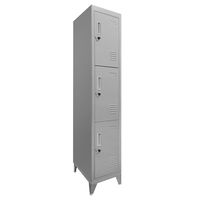 Locker Metálico 1 Cuerpo 3 Puerta(s) 29x166x47 cm Gris