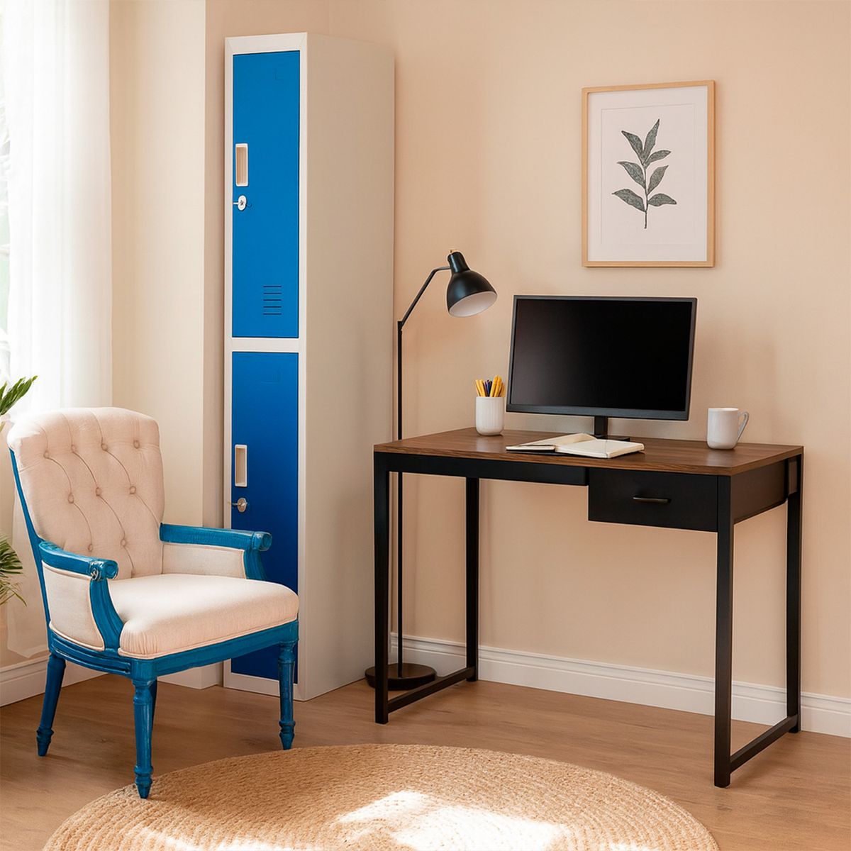 MALETEK - Locker Officelock 1 Cuerpo 2 Puerta(s) 28x166x53 cm Azul