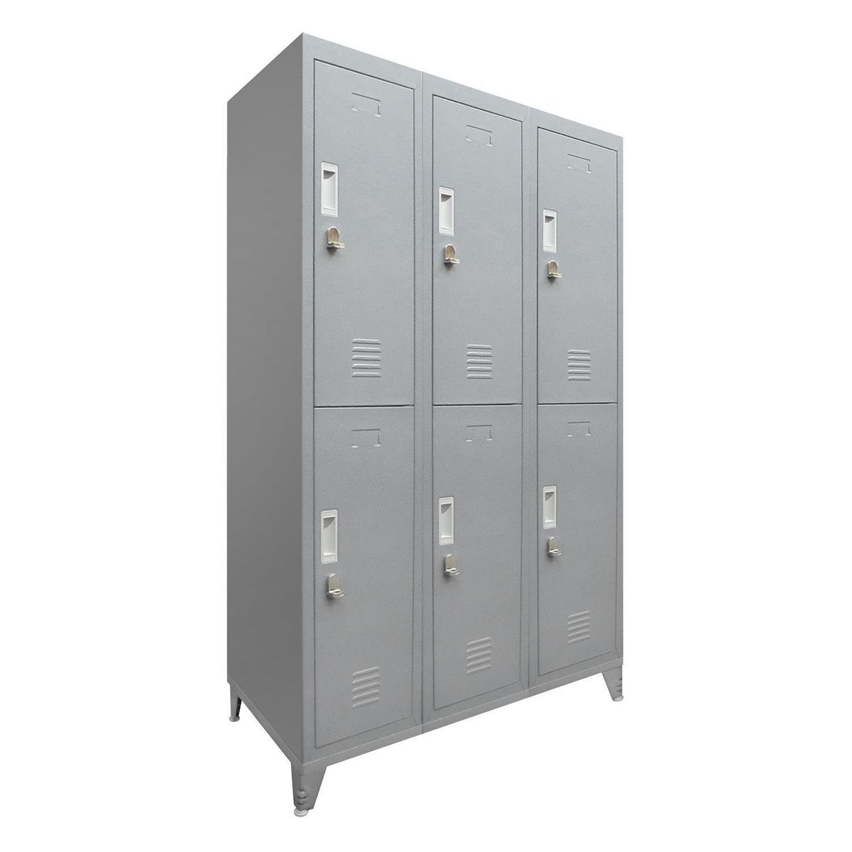 MALETEK - Locker M 3 Cuerpos 6 Puerta(s) 83x166x52 cm Gris