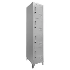MALETEK - Locker Metálico 1 Cuerpo 4 Puerta(s) 29x166x48 cm Gris