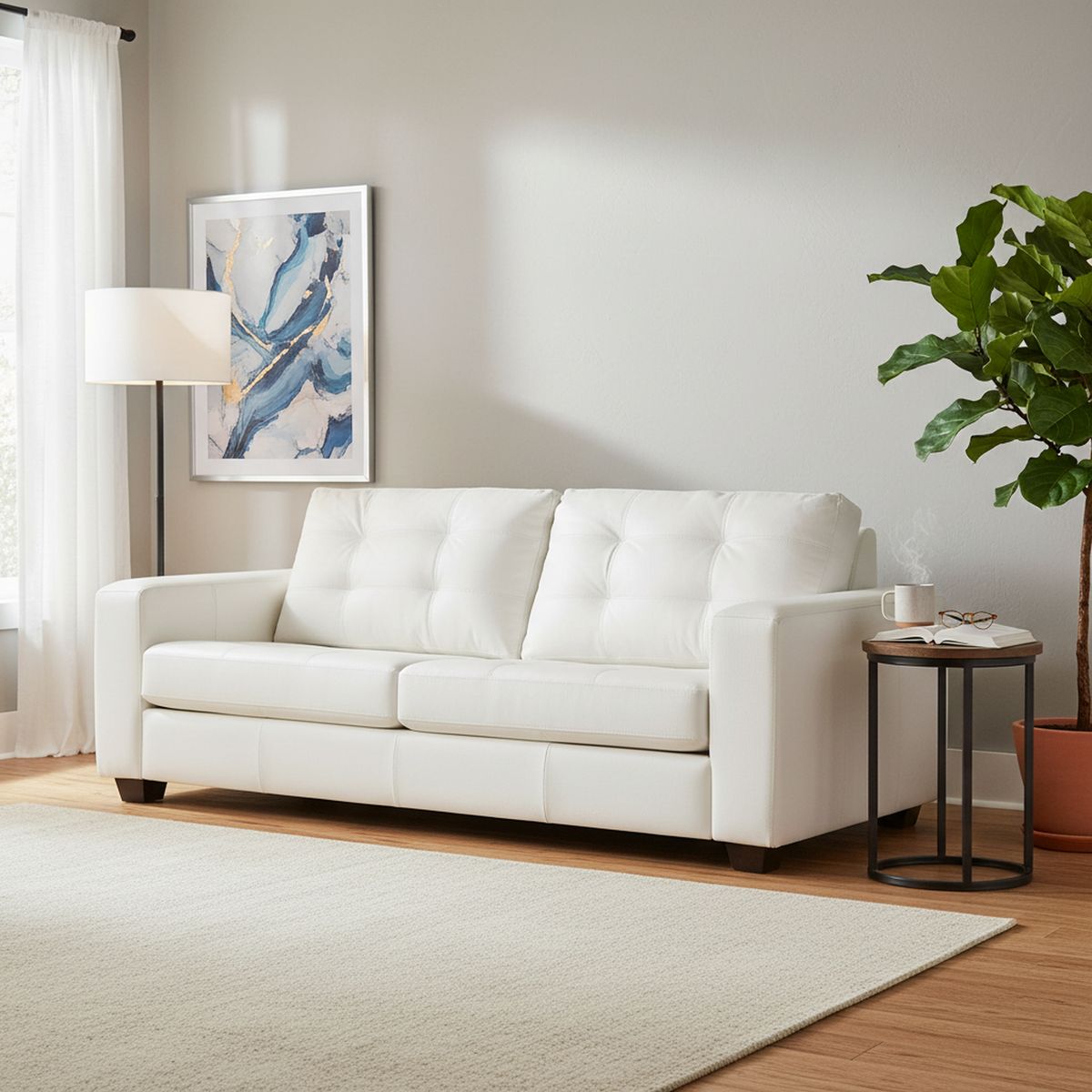 ROSEN - Sofá Manet 3 Cuerpos Cuero Pigmentado