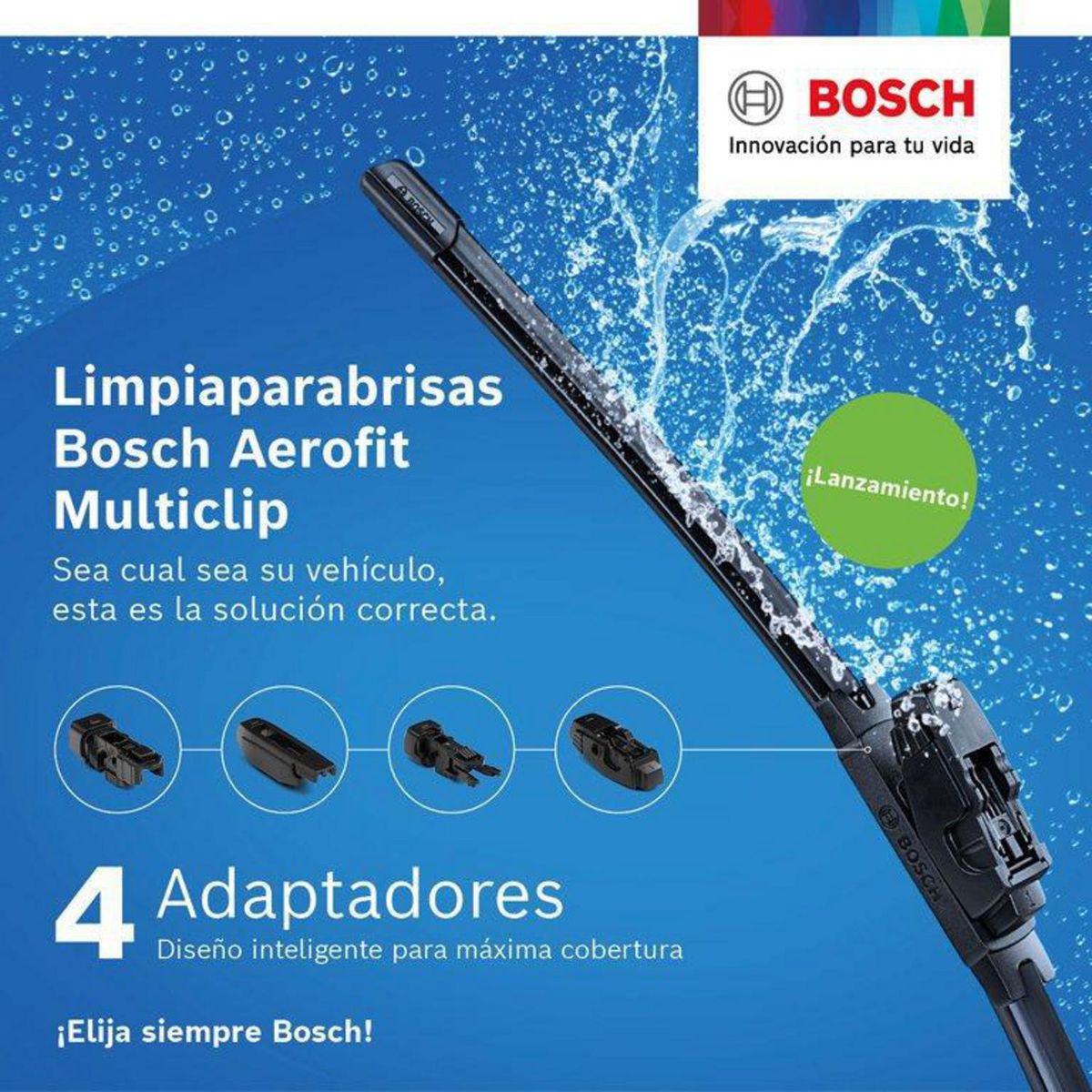 BOSCH - Plumilla Limpiaparabrisas Bosch Aerofit Multiclip 16 "