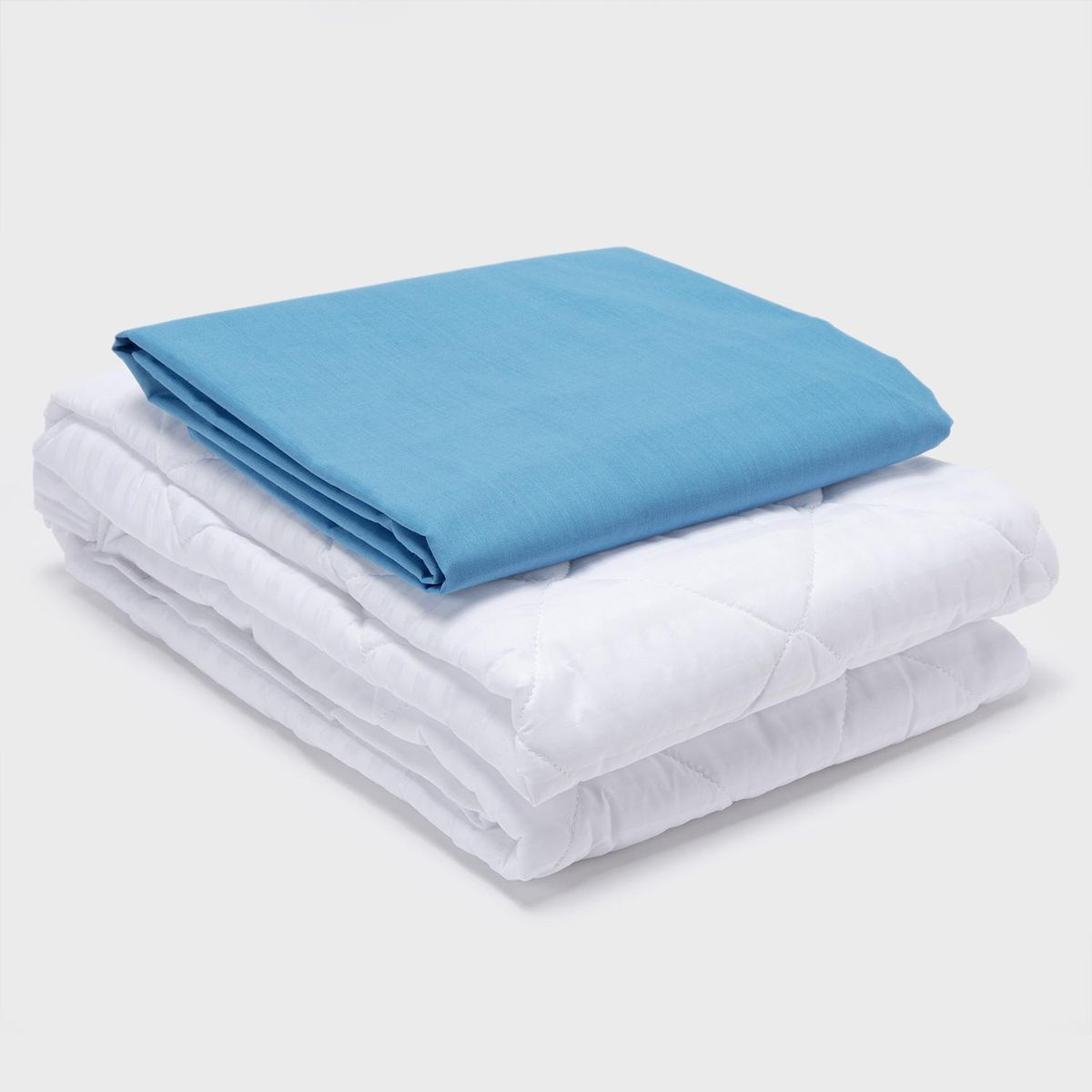 ARTHOME - Combo Sábana Celeste + Cubrecolchón 1 Plaza