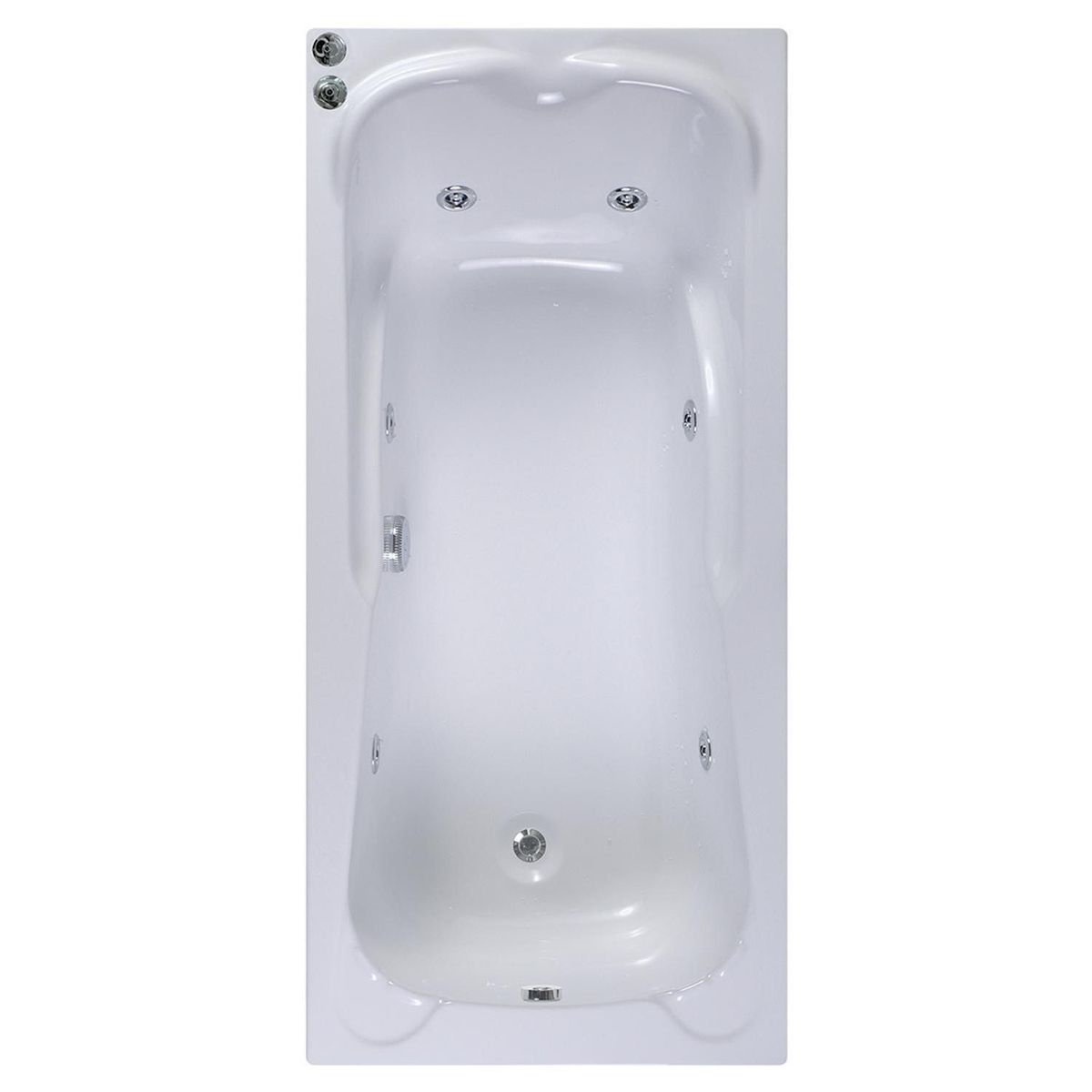 NORGLAS - Tina 150cm x 70cm  hidromasaje Larisa 6 jets derecha norglas