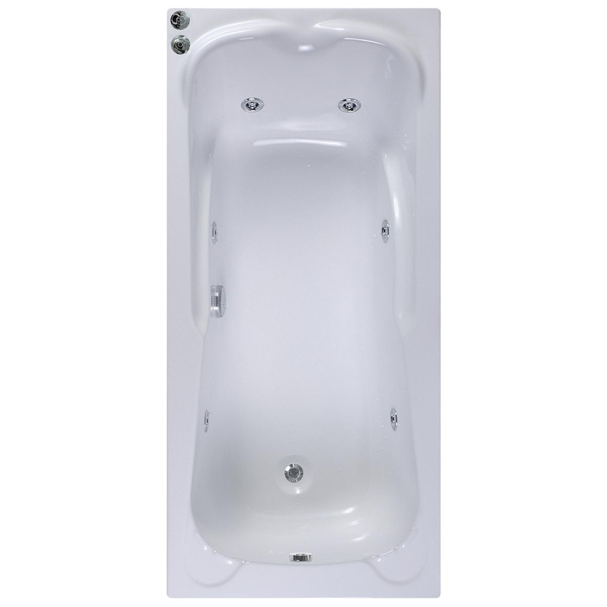 NORGLAS - Tina 170cm x 70cm  hidromasaje Larisa 6 jets derecha norglas