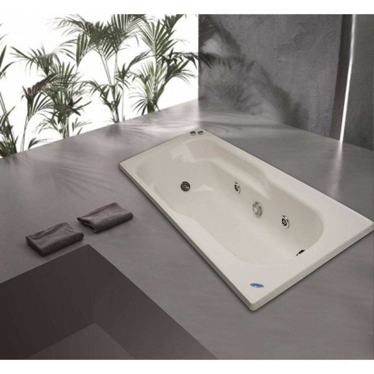 NORGLAS - Tina 170cm x 70cm  hidromasaje Logic 5 jets derecha norglas