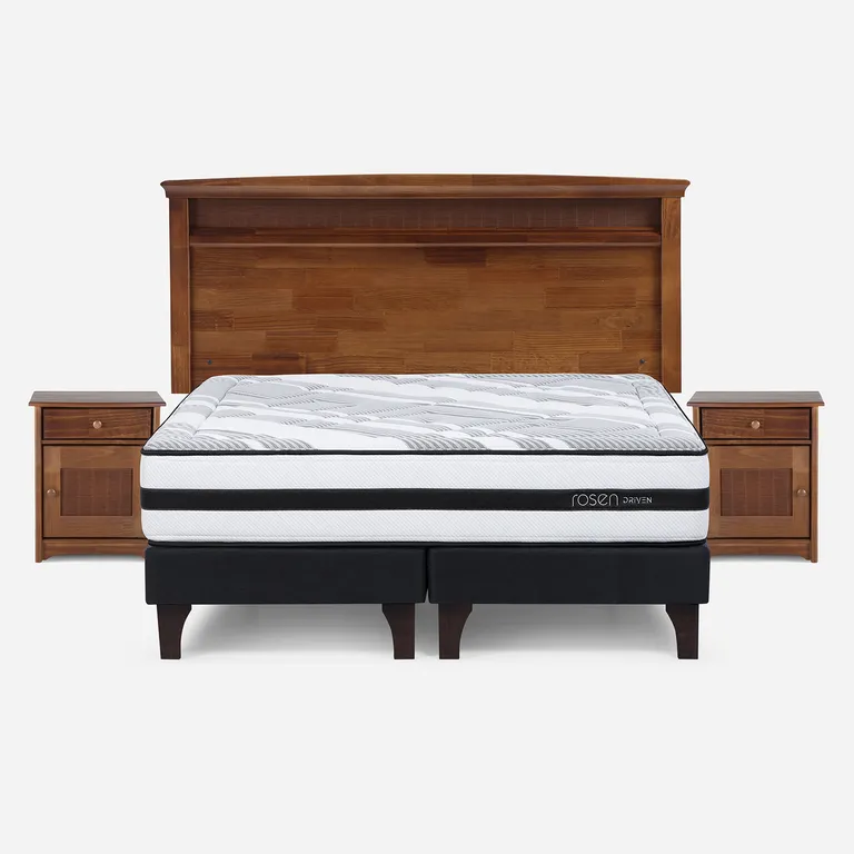 ROSEN Cama 2 plazas Europea Driven Blanco