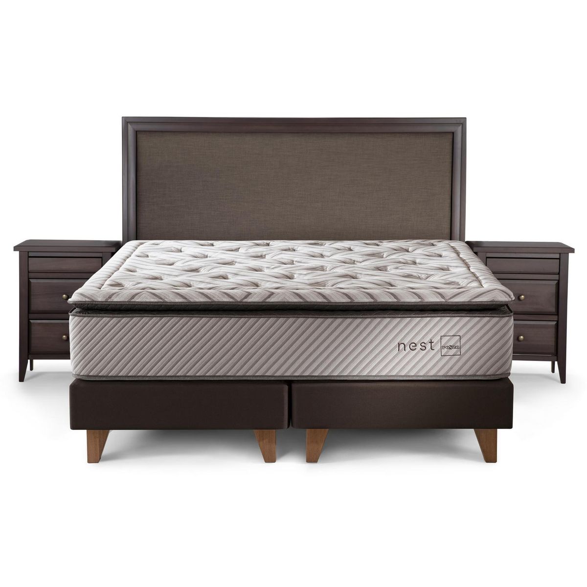 ROSEN - Cama 2 plazas Europea Nest Blanco