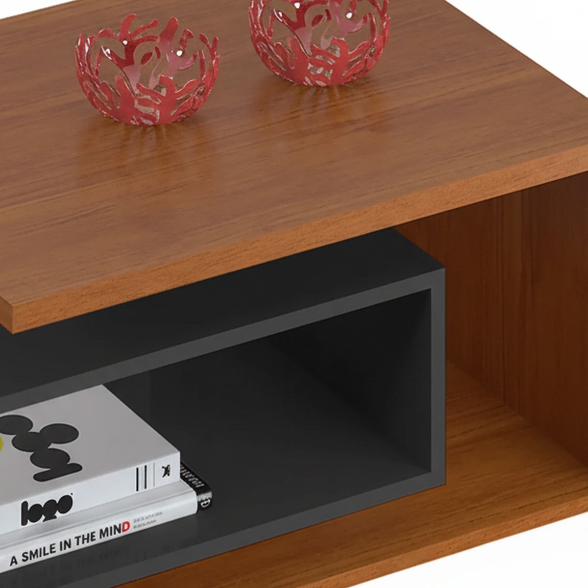 DI PORETTI - Mesa de Centro Diva Gris 51.5x88x37 cm