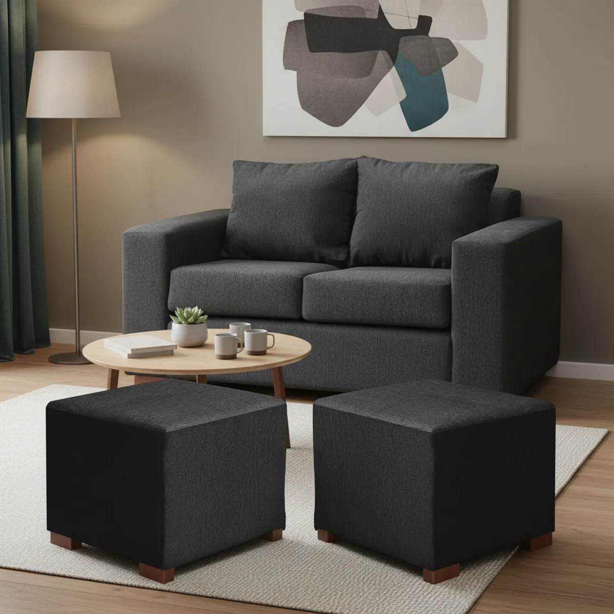 DKORA - Living City 2 Cuerpos+2 Pouf Calipso